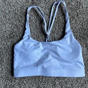 SHEIN Chic White Open Back Halter Breathable Slim Sports Bra